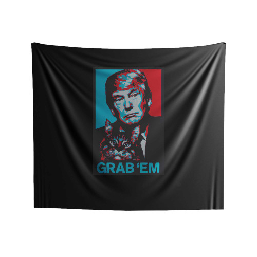 Donald Trump Grab Em' Grab Them Humor Indoor Wall Tapestries