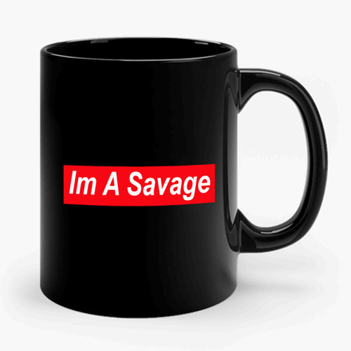 I'm A Savage 21 Savage Slaughter Red Box Logo Ceramic Mug