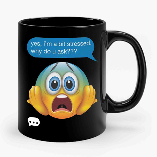 I'm Stressed Emoji, Emoticon Ceramic Mug