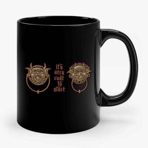 It's Very Rude To Stare Labyrinth Door Knocker Ceramic Mug