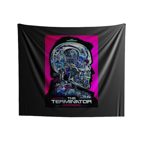 Fan Art With Terminator Movie Indoor Wall Tapestries