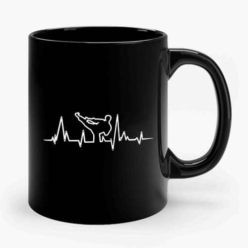 Karate Heartbeat Ceramic Mug