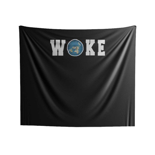Flat Earth Woke Indoor Wall Tapestries