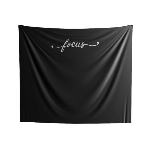 Focus Handlettered Style Inspirational Quote Indoor Wall Tapestries