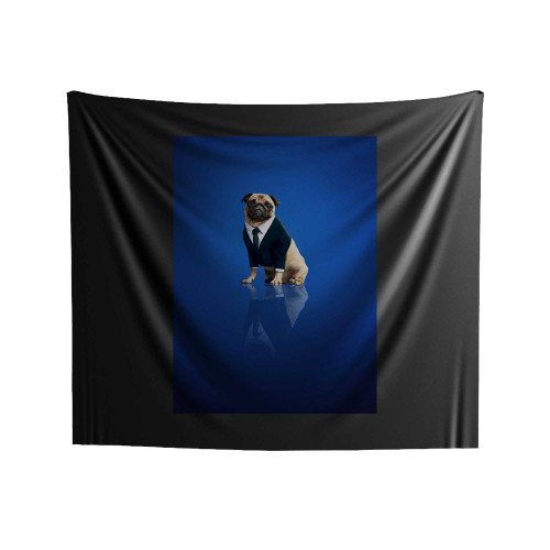 Frank The Pug Men In Black Indoor Wall Tapestries
