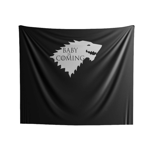 Game Of Thrones Maternity Baby Is Coming House Stark Dire Wolf Indoor Wall Tapestries