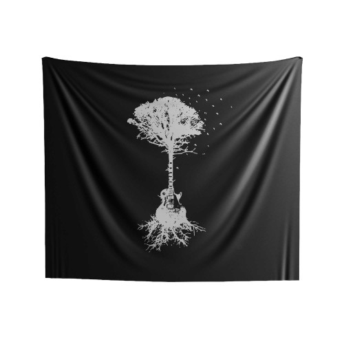 Guitar Tree Outdoors Music Indoor Wall Tapestries
