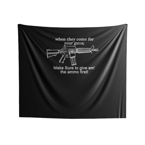 Gun Control Ar-15 With Jefferson Quote Make Sure To Give Em The Ammo First Quote Indoor Wall Tapestries