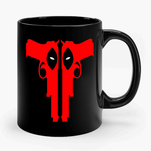 Deadpool Pistol Face Ceramic Mug
