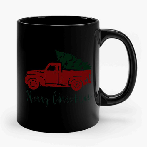 Merry Christmas Truck With Tree Ceramic Mug