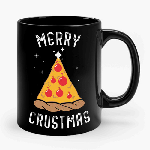 Merry Crustmas Pizza Christmas Tree Ceramic Mug