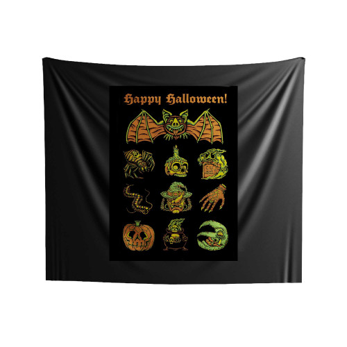 Happy Halloween Symbol Indoor Wall Tapestries