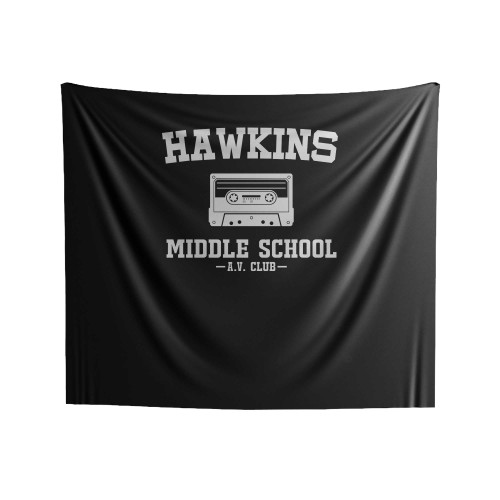 Hawkins Middle School Tape Indoor Wall Tapestries