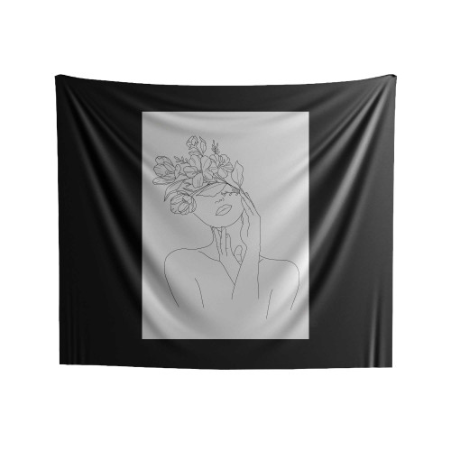 Head Of Flowers Indoor Wall Tapestries