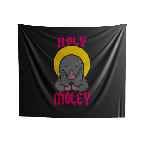 Holy Moley Funny Mole Cute Indoor Wall Tapestries