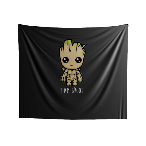 I Am Groot Cute Baby Groot Guardians Of The Galaxy 2 Inspired Indoor Wall Tapestries