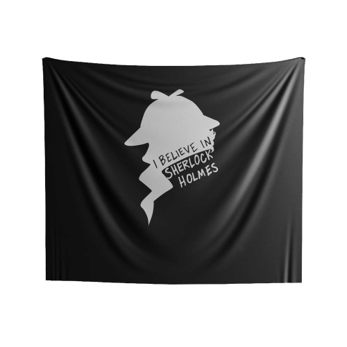 I Believe In Sherlock Holmes Profile Indoor Wall Tapestries