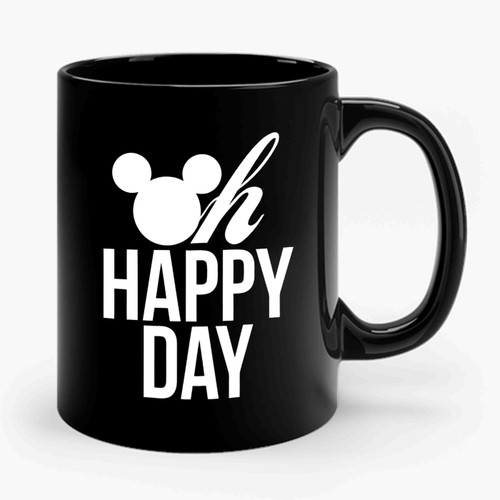 Oh Happy Day Disney Vacation Mickey Head Matching Disney Ears Minnie Ceramic Mug
