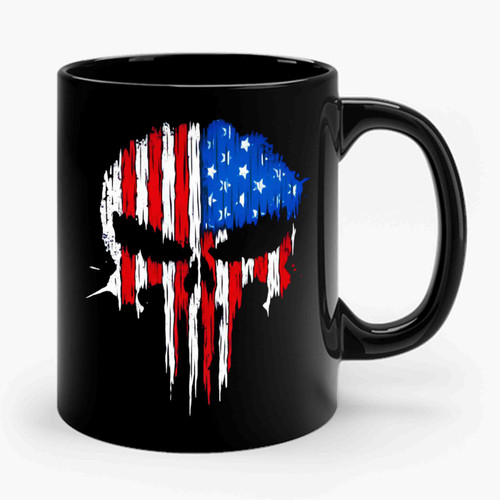 Para Bellum Exclusive Punisher Skull American Flag Ceramic Mug