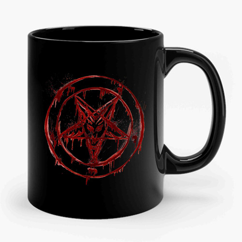 Pentagram Blood Baphomet Horror Goth Gothic Ceramic Mug