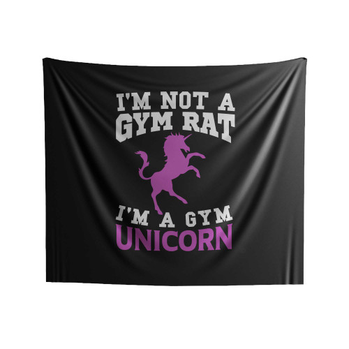 I'm Not A Gym Rat I'm A Gym Unicorn Indoor Wall Tapestries