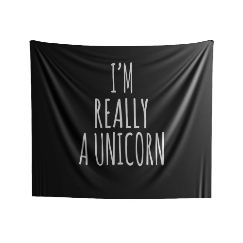 I'm Really A Unicorn Funny Cute Unicorn Lover Indoor Wall Tapestries
