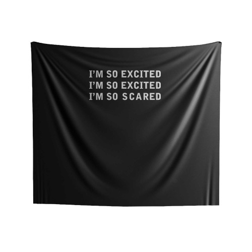 I'm So Excited I'm So Excited I'm So Scared Indoor Wall Tapestries