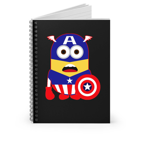 Captain America Minion Spiral Notebook