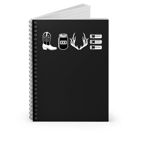 Country Love Western Boots Mason Jar Moonshine Spiral Notebook
