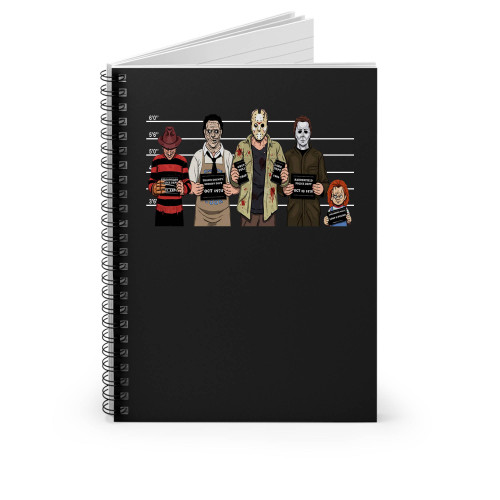 Jason Freddy Chucky Scream Jigsaw Mugshot 1 Spiral Notebook