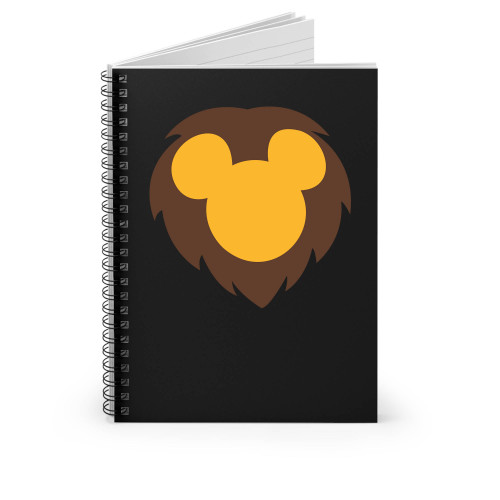 Lion Mickey Or Minnie Mouse Silhouette Spiral Notebook
