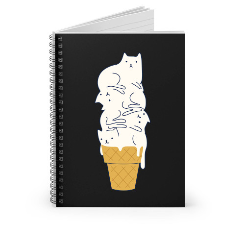 Meowlting Cat Ice Cream Funny Cat Lover Kitty Spiral Notebook