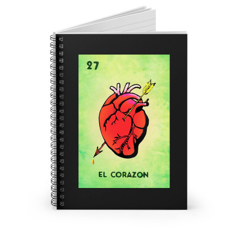 Mexican Loteria El Corazon Spiral Notebook