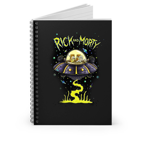 Rick And Morty Space Ship With Green Oooz Spiral Notebook
