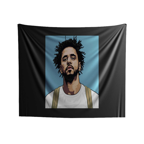 J Cole Cartoon Indoor Wall Tapestries