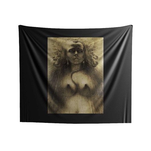 Jean Delville The Evil Of Perversity Indoor Wall Tapestries