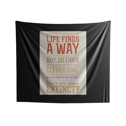 Jurassic Park Quotes Indoor Wall Tapestries Jurassic Park Quotes Indoor Wall Tapestries