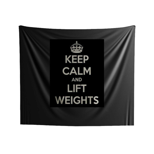 Keep Calm And Lift Weights Indoor Wall Tapestries