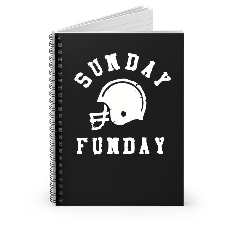 Sunday Funday Football Helmet Spiral Notebook
