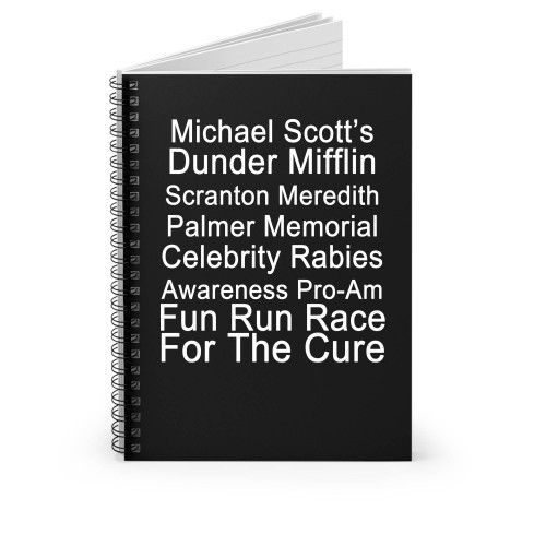 The Offieve Tv Show Michael Scott Race For The Cure Spiral Notebook