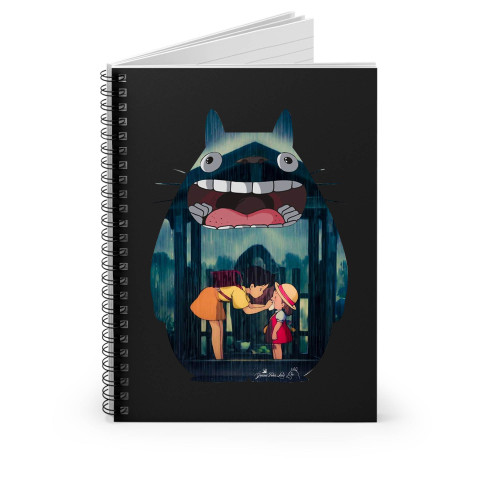Totoro And The Sisters Background Spiral Notebook
