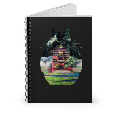 Totoro Scenes Silhouette Cool Anime Fan Studio Ghibli Inspired Spiral Notebook