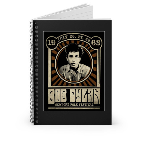 Bob Dylan Inspired 1963 Newport Folk Festival Spiral Notebook