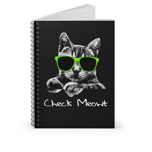 Check Meowt Cat Kitten Workout Funny Weightlifting Spiral Notebook