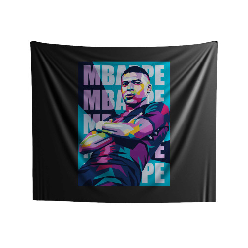 Kylian Mbappe Wpap Art Indoor Wall Tapestries