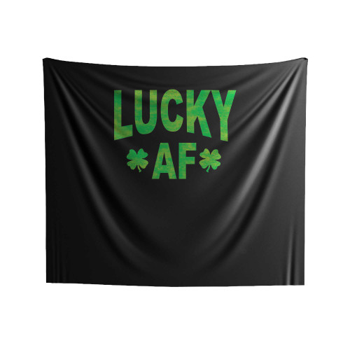 Lucky Af St Patrick's Day Shamrock Indoor Wall Tapestries