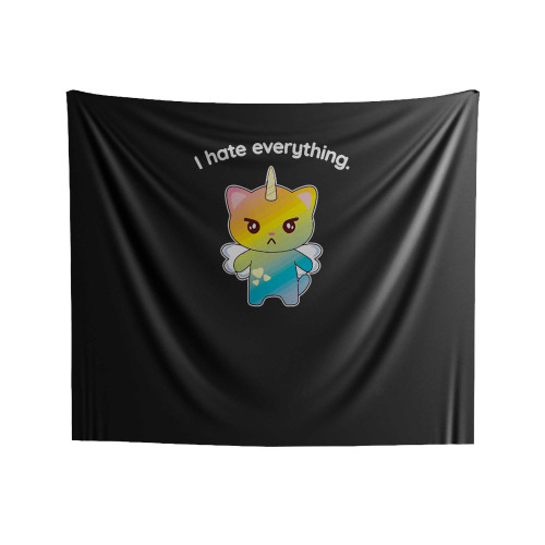 Magical Kitten I Hate Everything Indoor Wall Tapestries