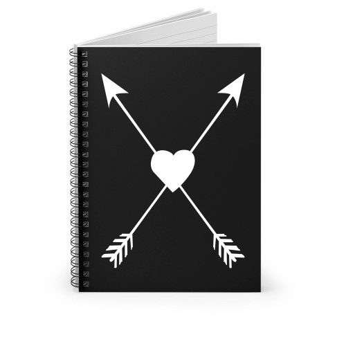 Crossed Arrows Through Heart Native Friendship Love Spiral Notebook