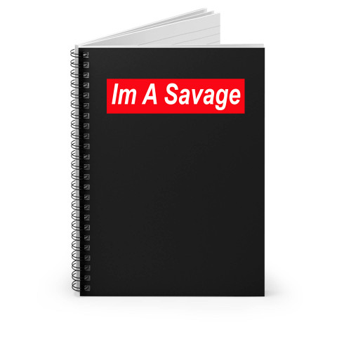 I'm A Savage 21 Savage Slaughter Red Box Logo Spiral Notebook
