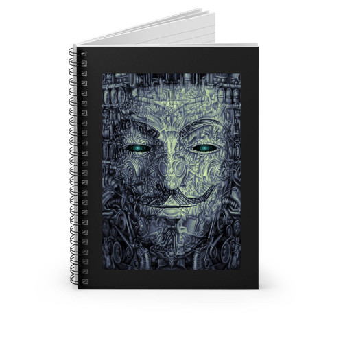 Psychedelic Anonymous Fear Us Guy Fawkes Mask Spiral Notebook